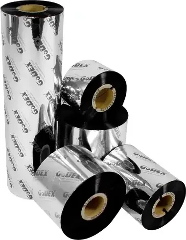 74mx5,70cm GoDEX GWR 765 schwarz Thermotransferband für Etikettendrucker, 1 Rolle