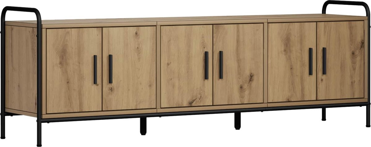 vidaXL Tv-meubel Artisanaal Eikenhout B/D/H: 146 x 33 x 50 cm
