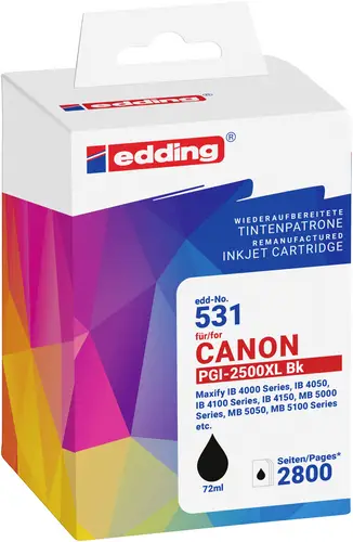 Edding Druckerpatrone ersetzt Canon PGI-2500XLBk Kompatibel Schwarz EDD-531 18-531