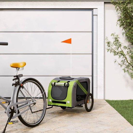 Fahrradanhänger für Hunde - Hundeanhänger, Reisebuggy - Bequemer Transport - Robuster Eisenrahmen - 133 cm Länge - Grün-Grau