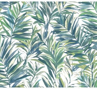 York Wallcoverings Swaying Palms Green and Blue Wallpaper