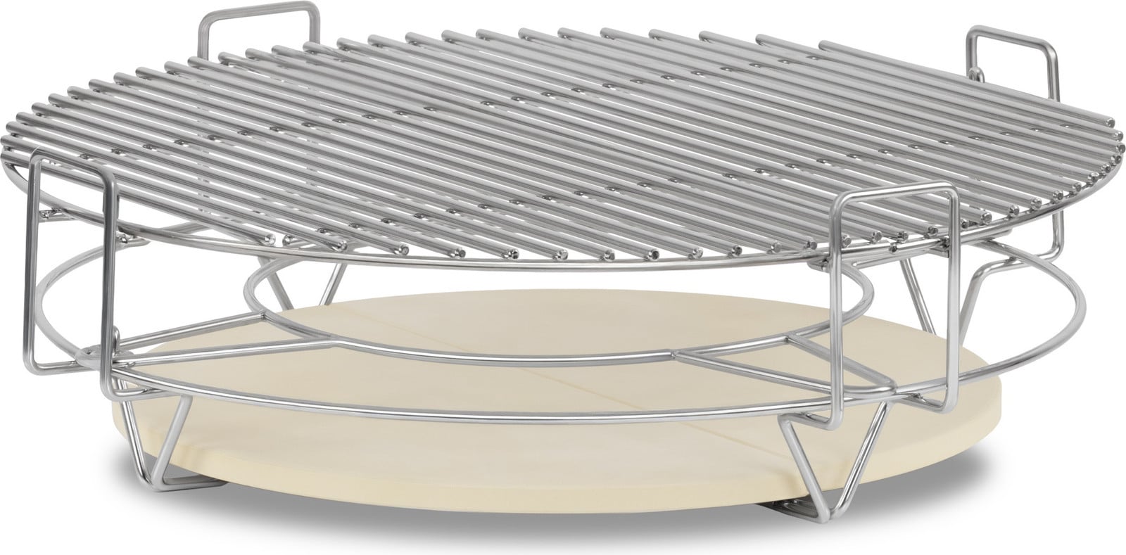 BBQ-Toro kooksysteem voor Kamado, roestvrijstalen rookoven met 3 niveaus, diameter: 52 cm