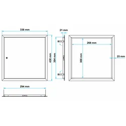 Revisionstür weiß beschichtet, mit Schloss 300X400 mm