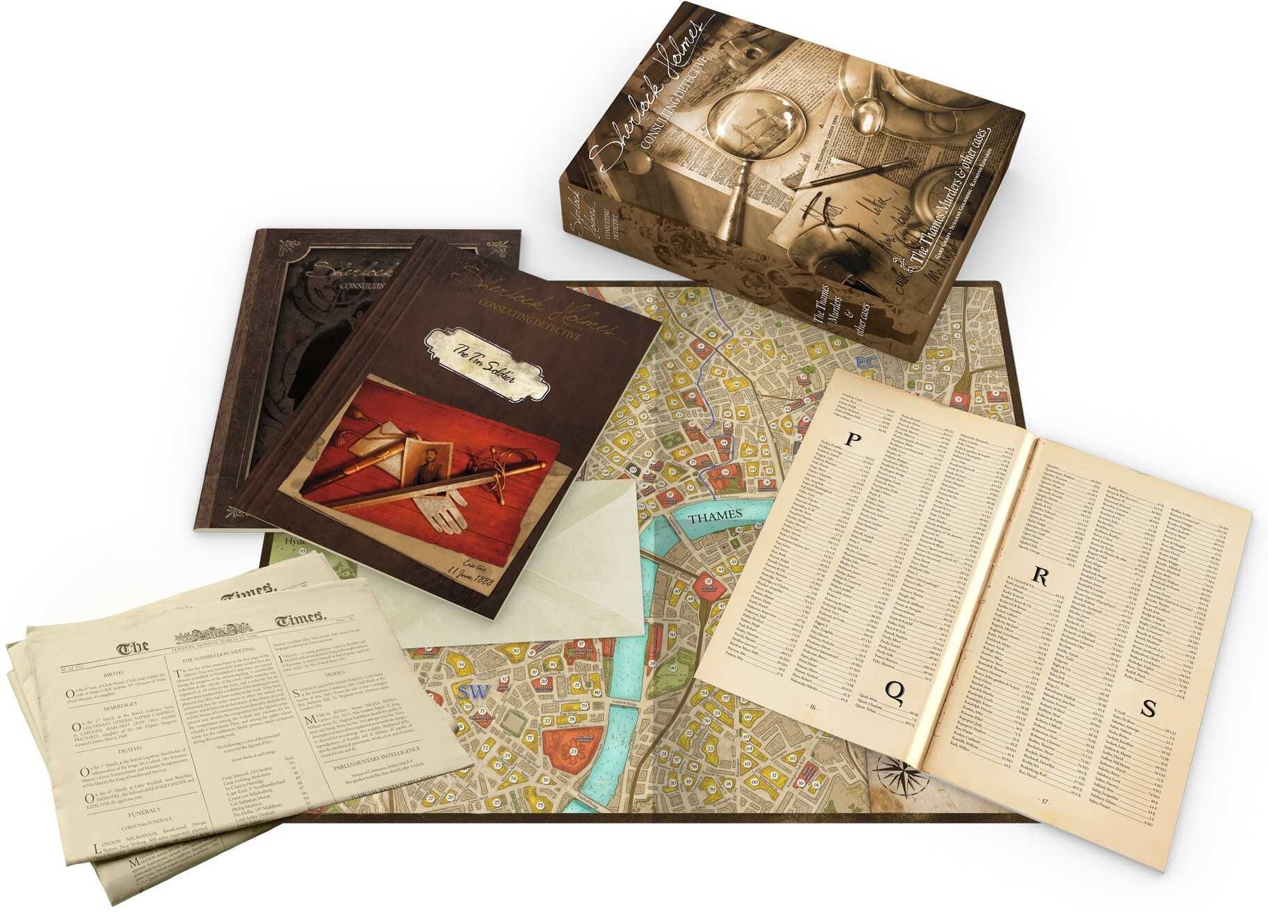 Space Cowboys Sherlock Holmes: Consulting Detective – The Thames Murders ; Other Cases, Cooperative Detective Game for 1-8 Players