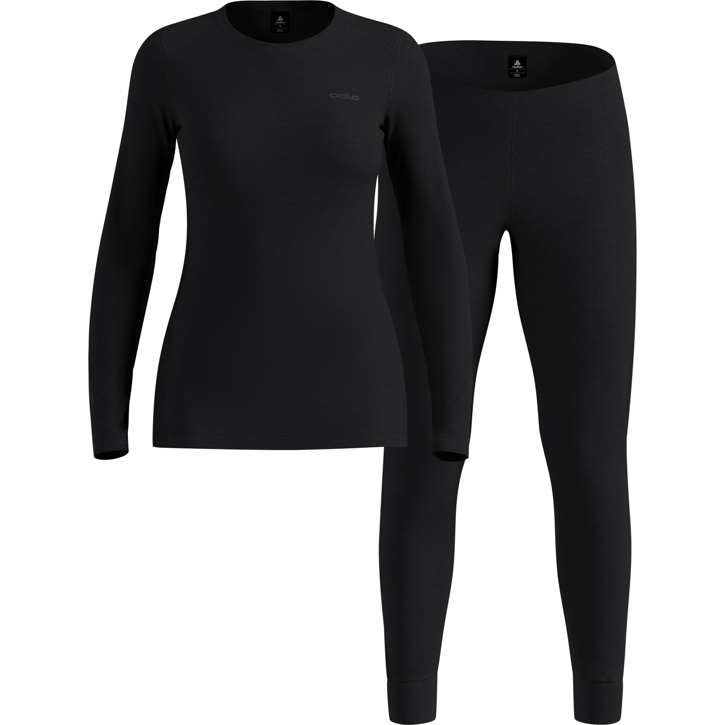 Odlo Merino Fundamentals Unterwäsche Set Damen Merino Unterwäsche schwarz Größe XS Hautfreundlich Merinowolle