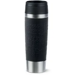 emsa Isolierbecher Travel Mug Classic 500 ml Edelstahl Schwarz L (Large)