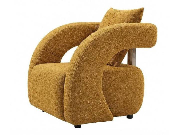 Xlmoebel Loungesessel Moderner Loungesessel Senfgelb Boucle Stoff Sessel Wohnzimmer