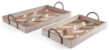 Elements Set of 2 Parquet Trays, 21, 23 Inch