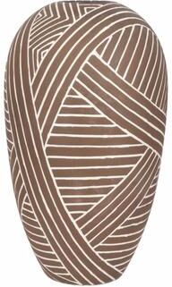 "Sagebrook Home 22"" Niles Oversized Ceramic Vase, Round, Striped"