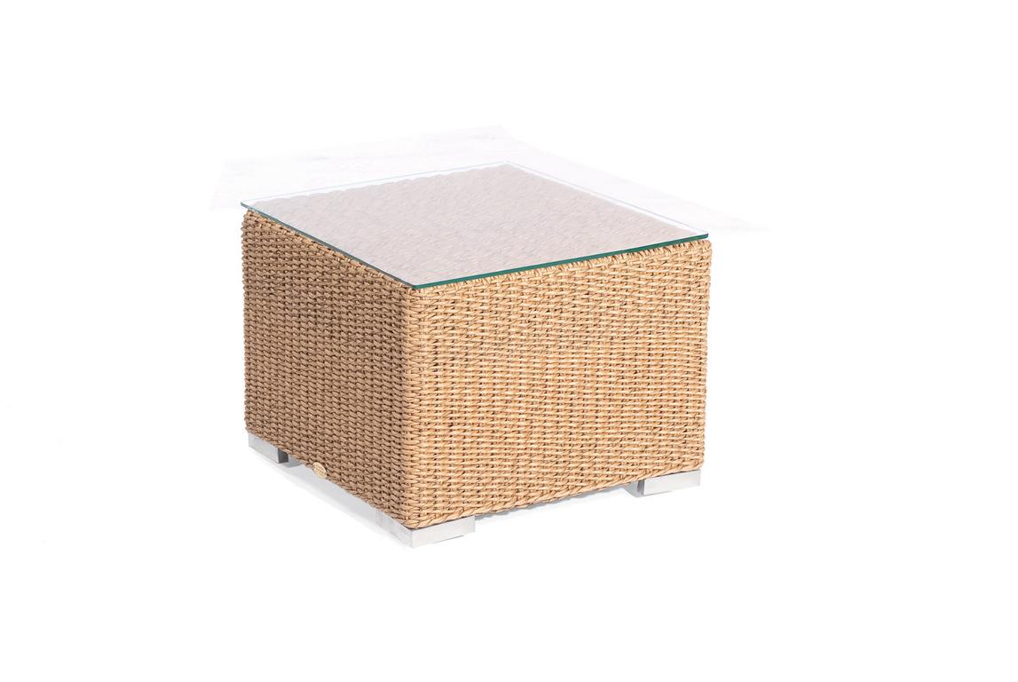 MUESING Lounge-Beistelltisch Residence 60 x 60 c m PE-Kunststoffgeflecht Hyazinthoptik in 16906085