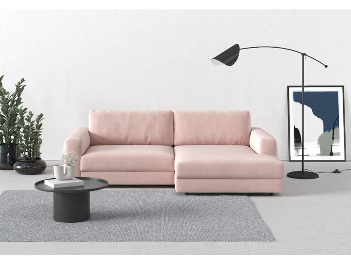 Ecksofa, Polyester, Lila, 250×176 cm, Sitztiefenverstellung, Modern, Trendmanufaktur
