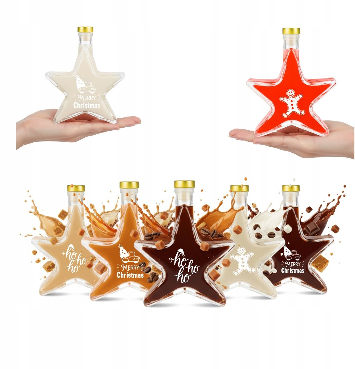 Bimberek Decoratieve ster vormige glazen fles 200ml
