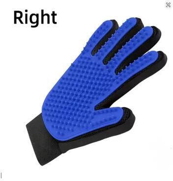 Inspired Finds Pet Grooming Glove Hair Remover Brush For Dogs & Cats blue Right