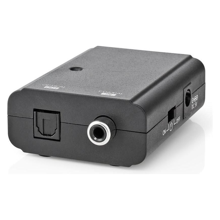Nedis Digital Audio Converter - 1-Weg - Anschlüsse - Eingang: 1x S/PDIF - Anschlüsse - Ausgang: TosL (Digital -> Analog) (ACON2505BK)
