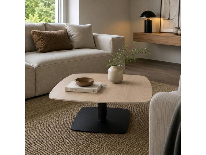 Table Basse Carrée Relevable Céramique Effet Chêne Lugano