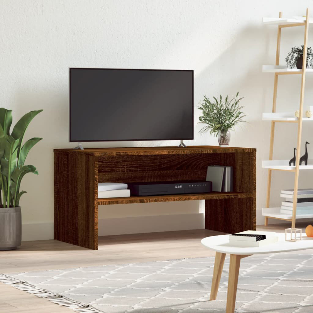 Ebern Designs Havard TV Stand Brown Oak 40cm H x 80cm W x 40cm D