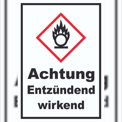 HB-Druck Schild Entzündend wirkend Brandfördernd Flamme hochkant A2 (420x594mm)