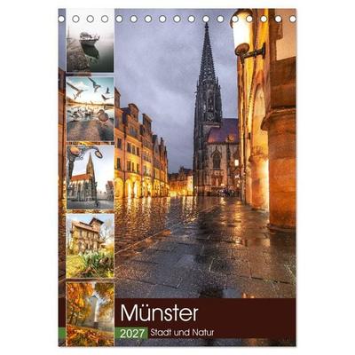 Münster - Stadt und Natur (Tischkalender 2027 DIN A5 hoch), CALVENDO Monatskalender