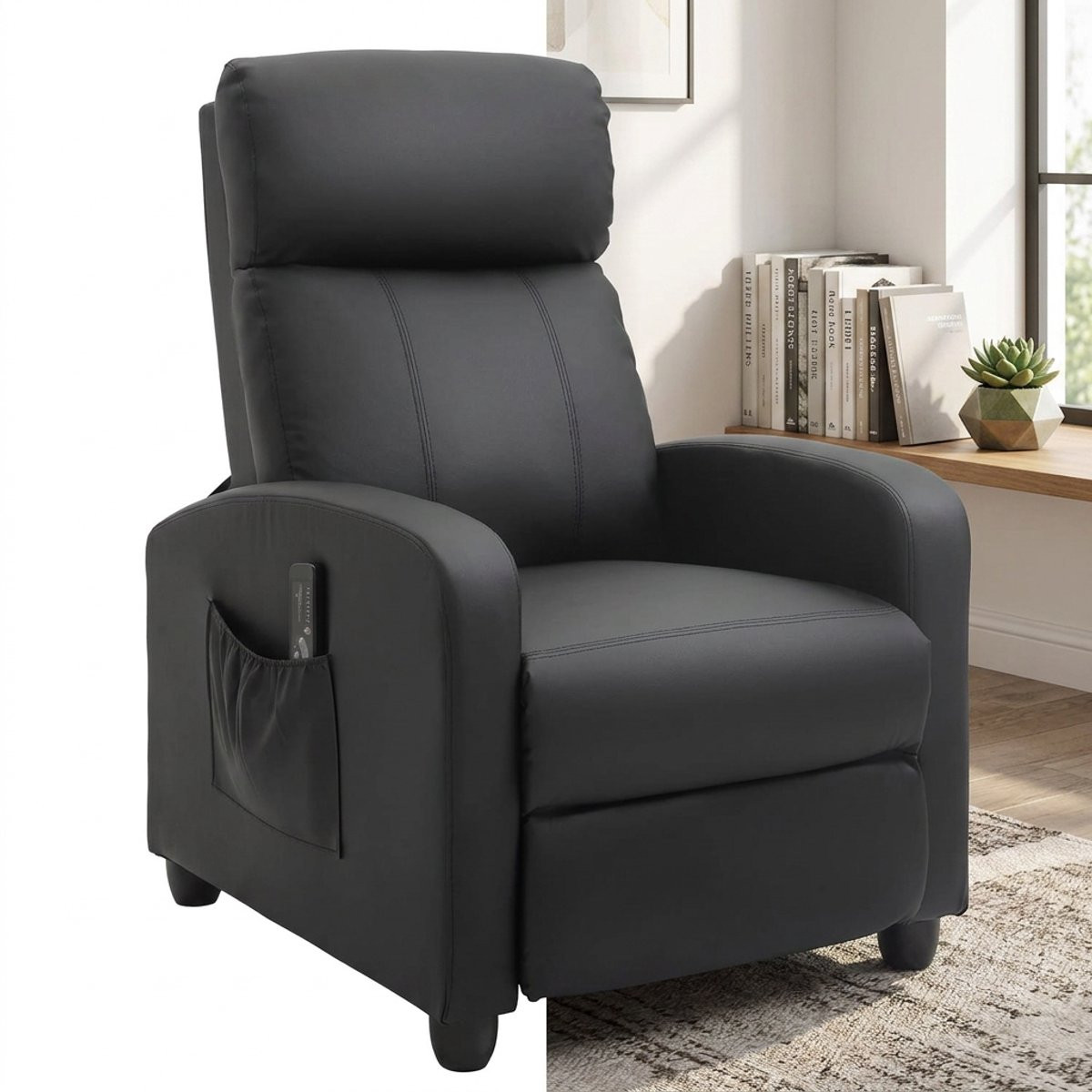 GranMaison Modern Elektrische Relaxfauteuil voor Volwassenen - Zwart