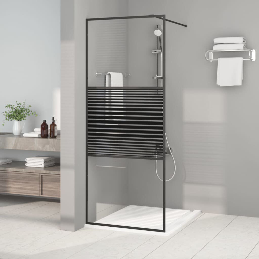 Belfry Bathroom Stemple Framed Fixed Shower Screen with Clear Glass 195cm H x 80cm W