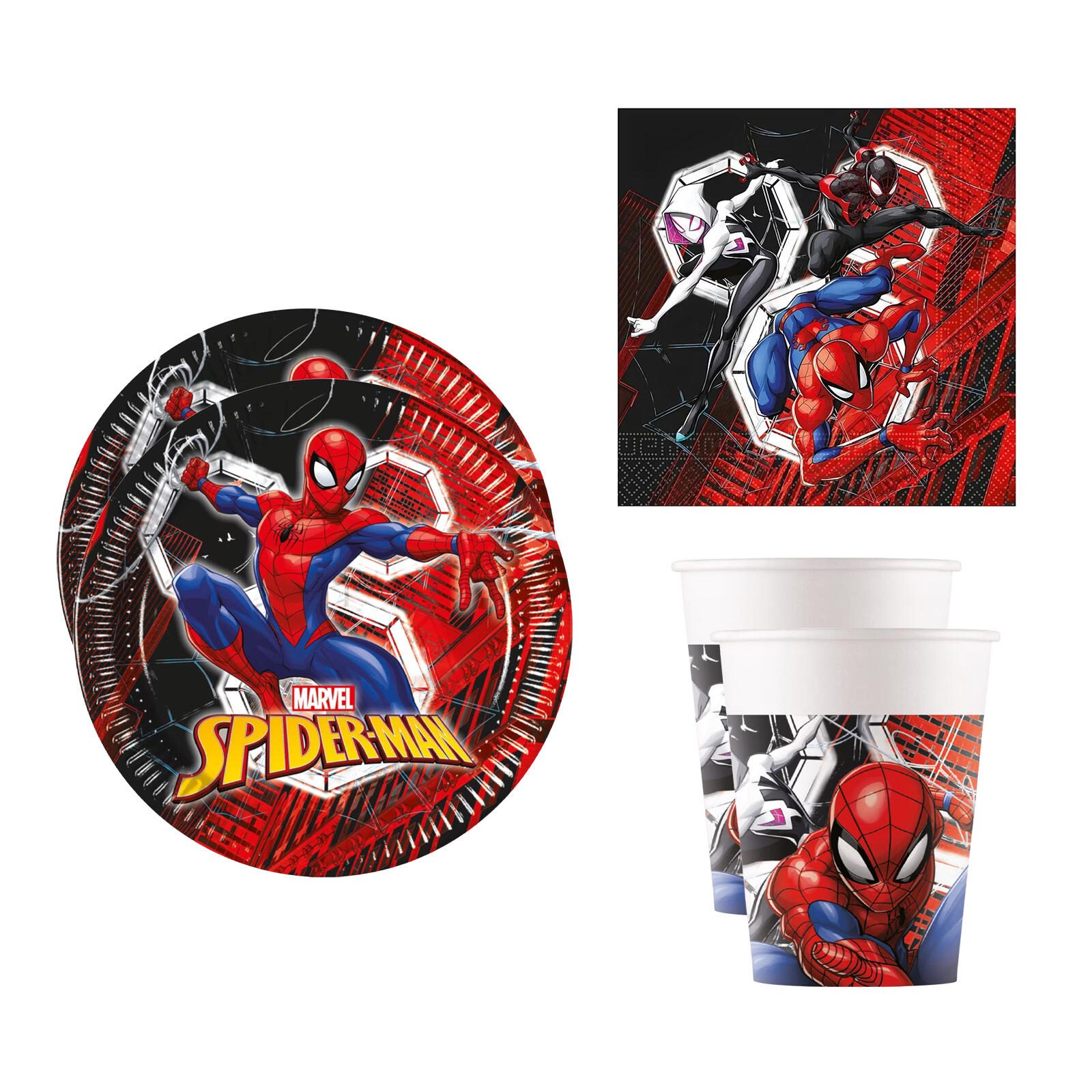 Procos Spider-Man World Of Webs Geburtstagsdekoration für Kindergeburtstage 97313_97315_97316