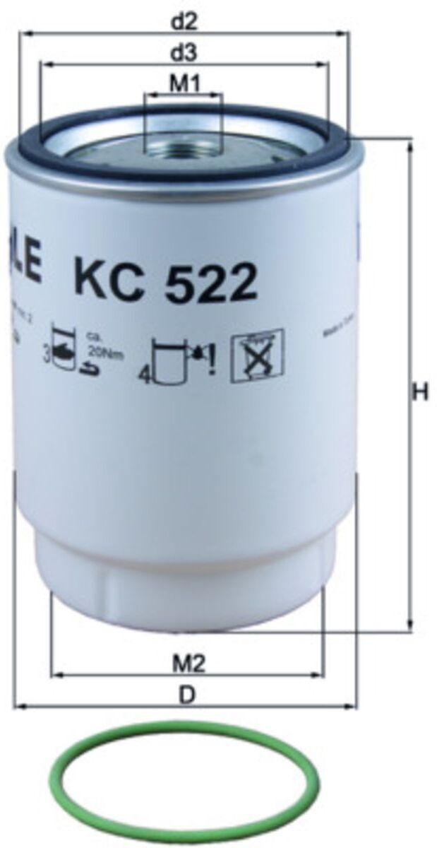 Kraftstofffilter MAHLE KC 522D