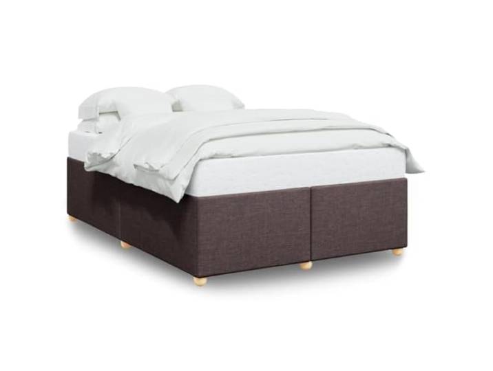 PUGYNBK Polsterbett, Dunkelbraun, 140 x 190 cm Struktur aus Polyester, Basis mit Lamellen, stabile Beine, ohne Matratze