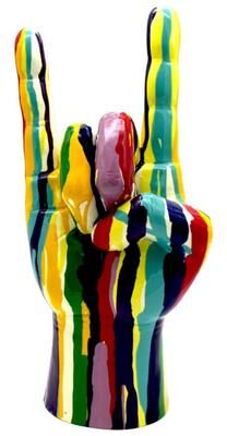 "Interior Illusions Plus Graffiti Rock On hand Tabletop Jumbo - 11"" tall"