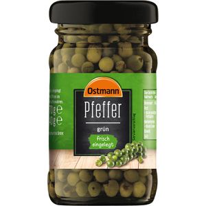 Ostmann Pfeffer ganze Körner, eingelegt, grün, im Glas, 40 g