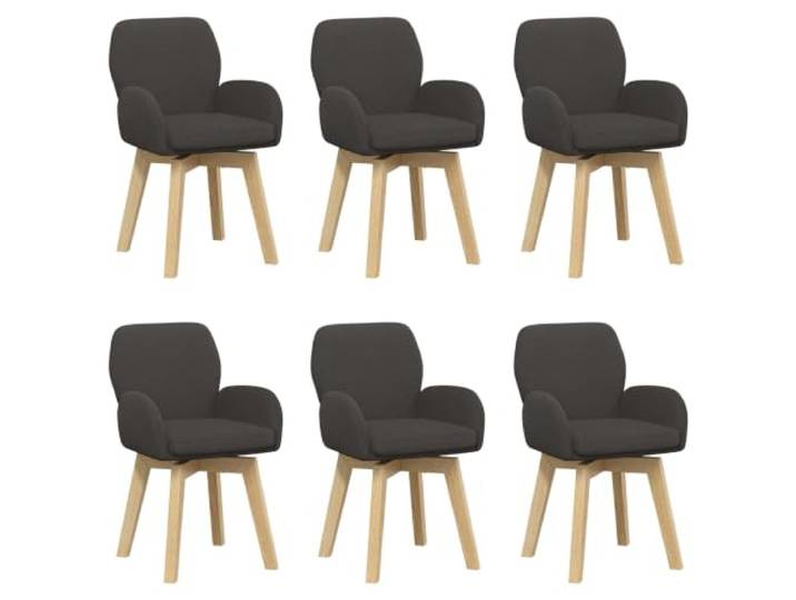 LMTYOENFG 6er Set Drehstuhl Bouclé Dunkelgrau Esszimmerstuhl 360 Grad Komfortabler Polsterstuhl mit 360-Grad-Drehfunktion und Armlehne. Ideal für Esszimmer, Küche oder modernes Arbeitszimmer.