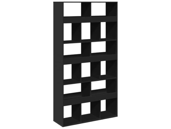 Raumteiler, Schwarz, 100 x 33 x 187,5 cm, Verbundholz, 15 Fächer Robustes Holz, Wandbefestigung erforderlich, feucht abwischbar, für Bibliotheken