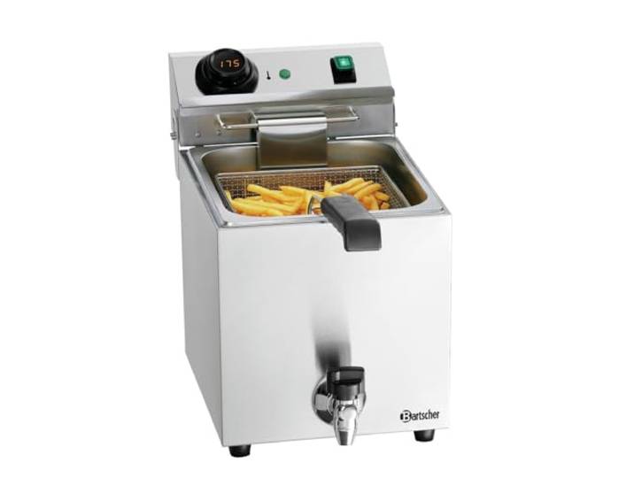 Bartscher Fritteuse MDI SNACK III Plus mit 9 l Becken, digitaler Temperaturregelung, Edelstahl, Elektro-Tischgerät für Gastronomie