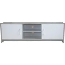 HTI-Living, TV Möbel, TV-Schrank Thekla Beton/Weiss (120 x 30 x 37.50 cm)