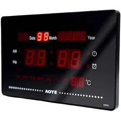 Avizar, Wecker, Digitale LED-Uhr mit Datum & Temperatur