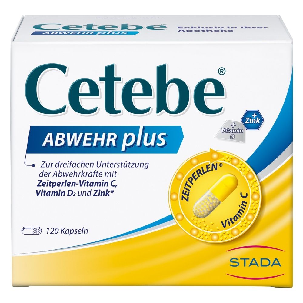 Cetebe Abwehr plus Vitamin C+Vitamin D3+Zink Kaps. 120 St Kapseln