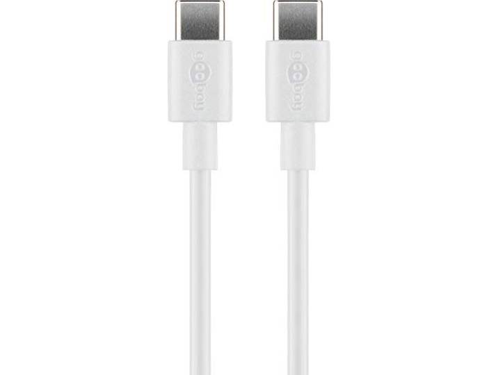 Goobay 51244 USB-C oplaad- en synchronisatiekabel, oplaadkabel, datakabel, USB-C > USB-C, high-speed kabel, wit, 2 meter