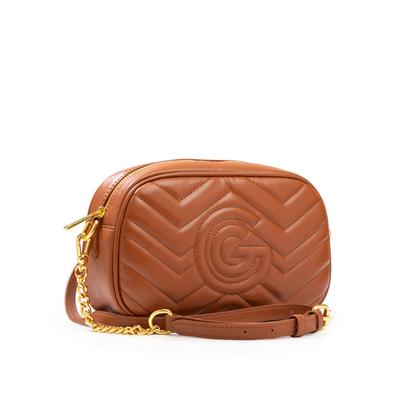 Umhängetasche "VALENCIA", Damen, Gr. B/H/T: 24,5cm x 14,5cm x 8cm, braun (cognacfarben), Lederimitat, GABRIELLA G BY GABRIELLA GUCCI, Taschen Umhängetasche, Damen Umhängetasche, Handtasche, Schultertasche mit Logoverzierung