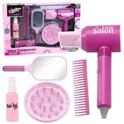 Kinderfriseursalon-Set: Haartrockner, Spiegel, Kamm, Zubehör
