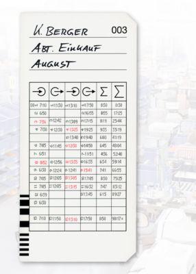 BÜRK Stempelkarte, kodiert, für Zeiterfassungsgerät K675/K975, 200 Stück