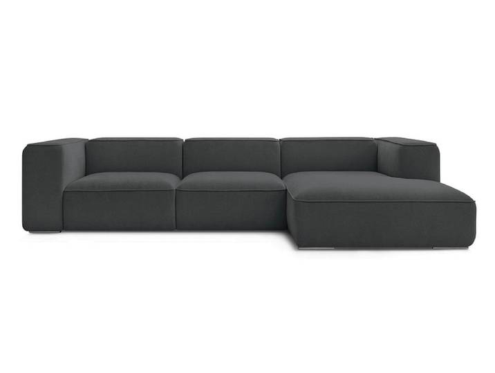 Ecksofa BOBOCHIC ZEPHYR Stoff mit Textur dunkelgrau