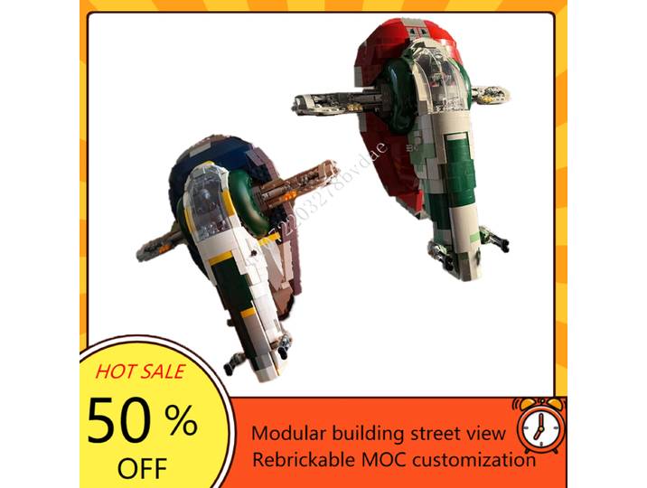 Esclave de Jango 1, esclave 1 avec guerre spatiale intérieure, modèle de combat militaire MOC SpaceShip, puzzle personnalisés, modèle éducatif à monter soi-même, jouet cadeau