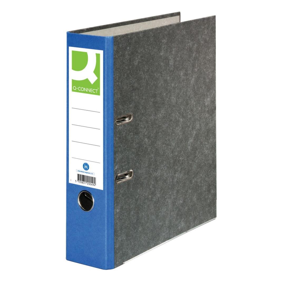 Q-Connect Ordner Pappe A4 80 mm blau (A4, 80 mm, 1 Stk.) (KF18711)