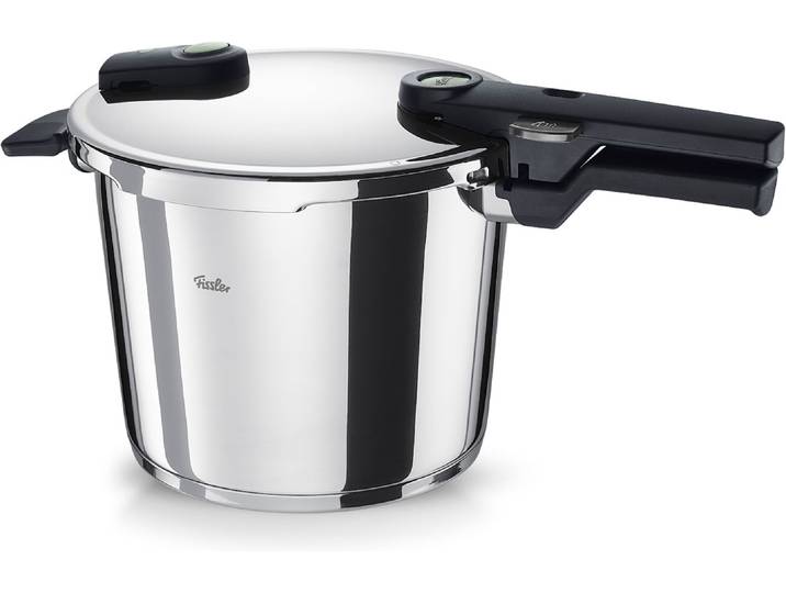 Schnellkochtopf FISSLER VitaquickElemental Dampfkochtopf Premium Drucktopf , silber, B:29,5cm H:24,5cm L:39,5cm Ø:22cm, Töpfe, Schnellkochtopf, Schnellkochtopf mit 2 Garstufen und Superthermic Boden