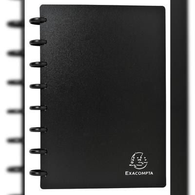Exacompta 75151E 5x Visitenkartenbuch mit Ringen aus PP 800µ für 120 Karten - Schwarz