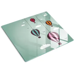 GLASPLATTE 60x52 cm Fliegende Ballons