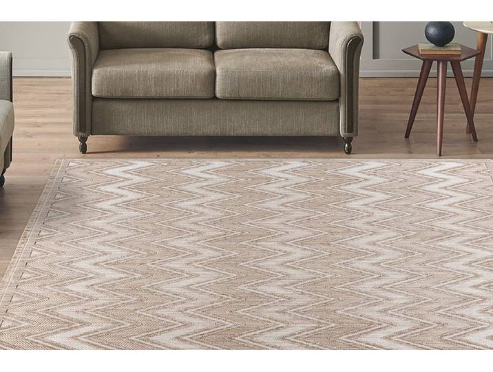 Teppich KAYOOM Sarai 225 , beige, B:160cm H:6mm L:230cm, Polyester, Teppiche, Teppich, Flachgewebe