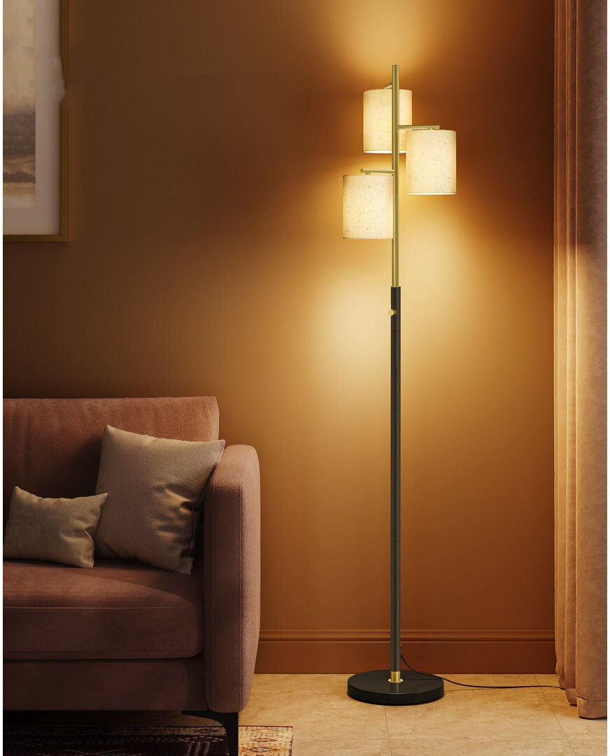 Ebern Designs 173 H cm Torchiere Floor Lamp 173cm H X 29cm W X 29cm D