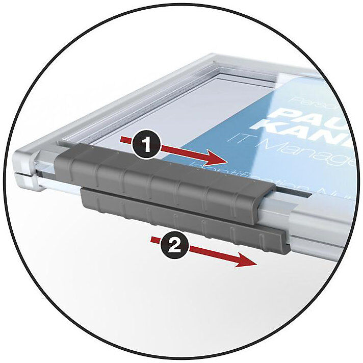 Kartenhalter PUSHBOX, mit Textilband, VE 20 Stk, für 2 Karten DURABLE