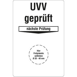 Böttcher-AG Grundplaketten GP08, UVV geprüft, nächste Prüfung, 50,8 x 76,2 mm, für 20 - 40 mm Prüfplaketten, 1000 Stück