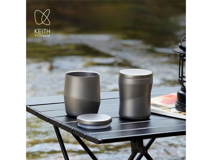 KEITH Tasse Isolée à Double Mur en Titane, Mug à Café Thème Galaxie 220ml, Gobelet de Voyage en Titane Pur, Cadeau pour Couples